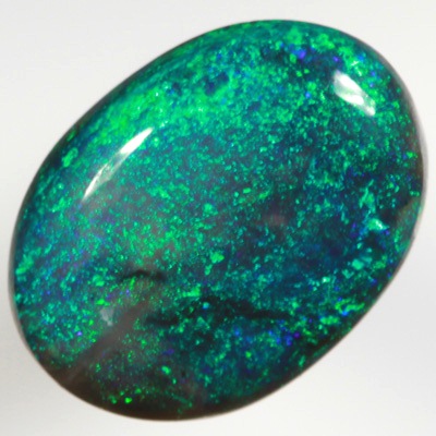 SOLID BLACK OPAL Pinfire patterm. Bright, rich forest green and turquoise green